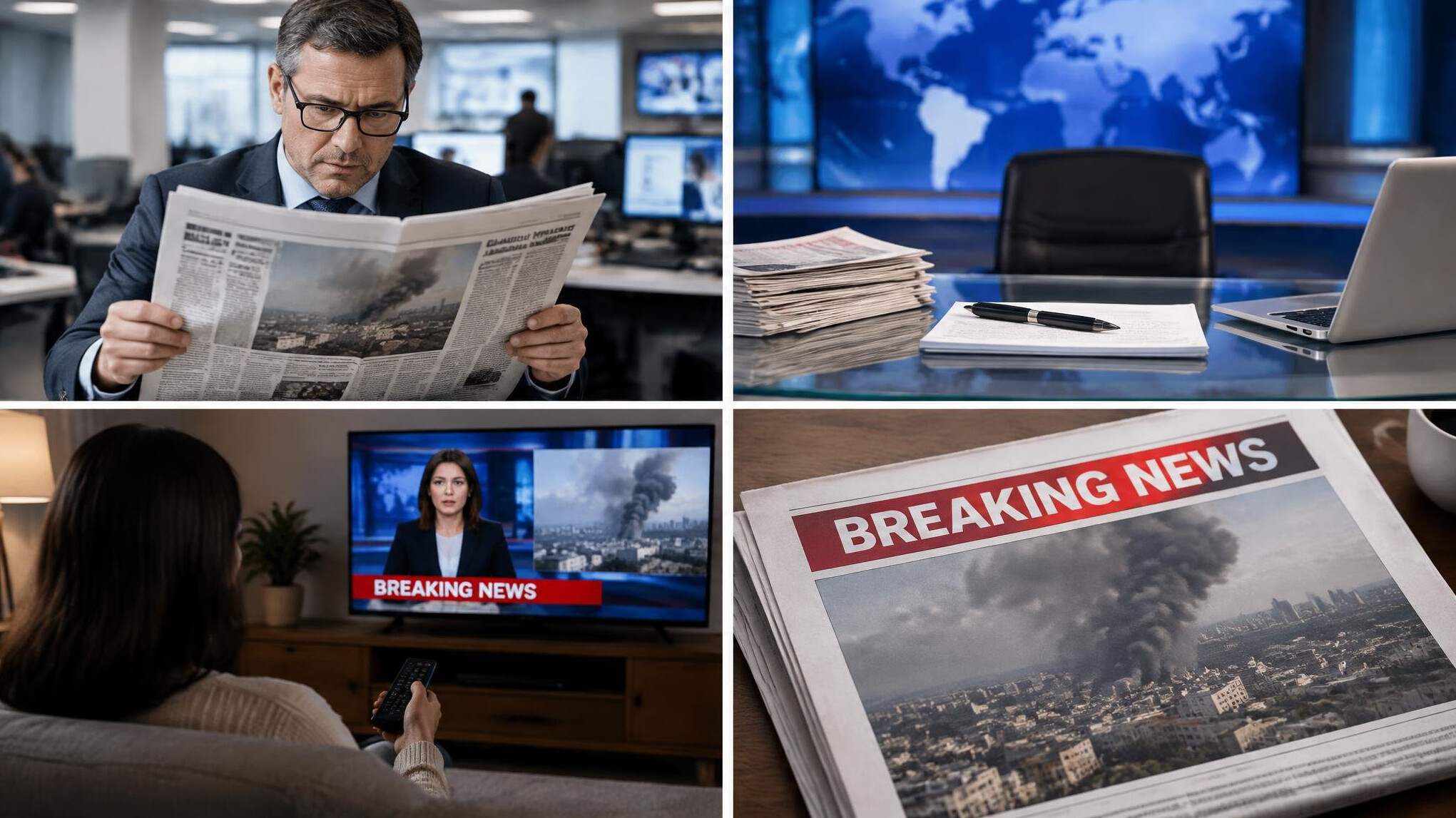 journalist reading newspaper